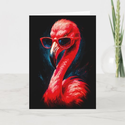 Prachtige Flamingo met Zonnebril Kaart (Voorkant)