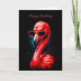 Prachtige Flamingo met Zonnebril Verjaardagskaart Kaart