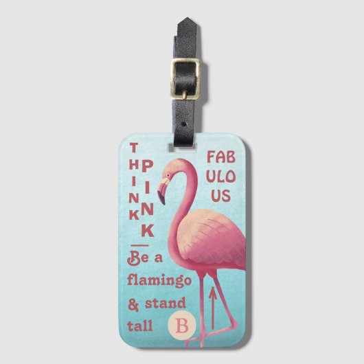 Prachtige Flamingo Schildering met Citaten Bagagelabel (Voorkant (verticaal))
