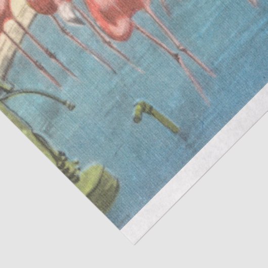 Prachtige  Flamingo's in Florida Tissuepapier (Detail)