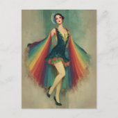 Prachtige Flapper Vrouw in een Rainbow Cape Briefkaart (Voorkant)