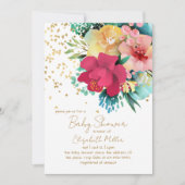 Prachtige Floral Baby in Bloom Baby shower Kaart (Voorkant)