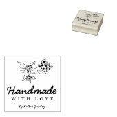 Prachtige Floral Bunch Handmade with Love Quote Rubberstempel (Gestempeld)