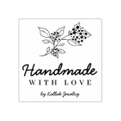 Prachtige Floral Bunch Handmade with Love Quote Rubberstempel (Afrduk)