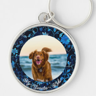 Prachtige Floral Dog Foto Keepsake Sleutelhanger