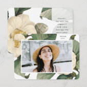 Prachtige Floral Elegant University Afstuderen Bedankkaart (Voorkant / Achterkant)