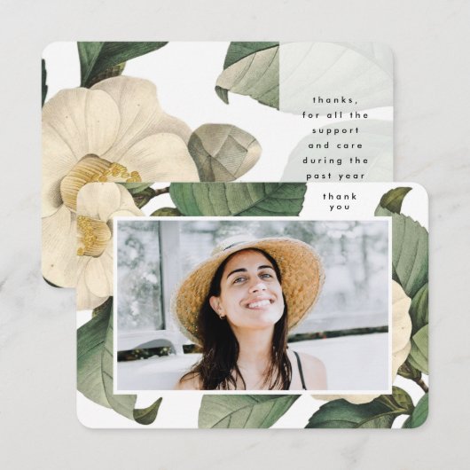 Prachtige Floral Elegant University Afstuderen Bedankkaart (Voorkant / Achterkant)