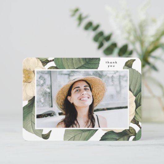 Prachtige Floral Elegant University Afstuderen Bedankkaart (Staand voorkant)