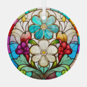 Prachtige floral gekleurd glas ornament (Achterkant)