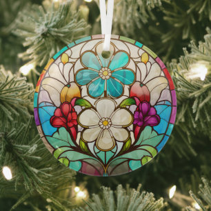 Prachtige floral gekleurd glas ornament
