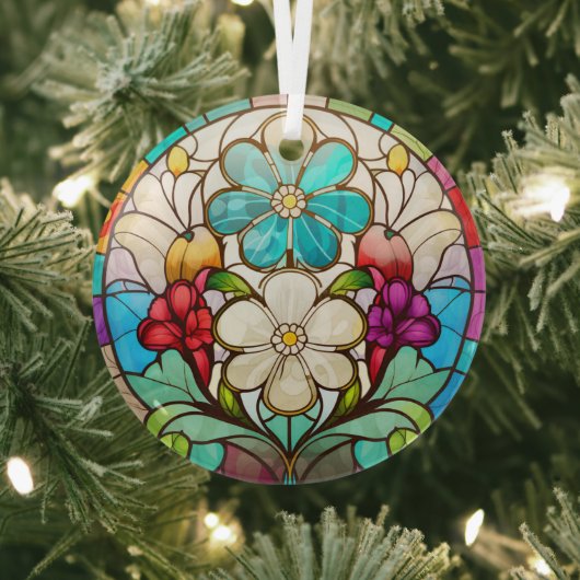 Prachtige floral gekleurd glas ornament (Insitu)
