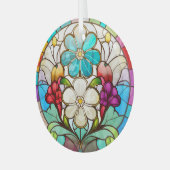 Prachtige floral gekleurd glas ornament (Voorkant links)