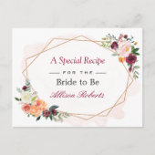 Prachtige "Floral Gold Lijst Vrijgezellenfeest Rec Briefkaart (Voorkant)