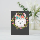 Prachtige Floral Llama Alpaca Vloerdier Briefkaart (Staand voorkant)