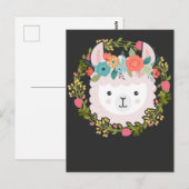 Prachtige Floral Llama Alpaca Vloerdier Briefkaart (Voorkant / Achterkant)