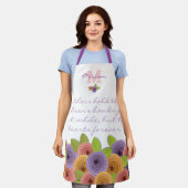 Prachtige Floral Moederdag citeert Rozen op Wit Schort (Gedragen)