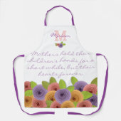 Prachtige Floral Moederdag citeert Rozen op Wit Schort (Voorkant)