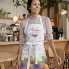 Prachtige Floral Moederdag citeert Rozen op Wit Schort