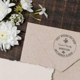 Prachtige Floral Name & Address Rubberstempel