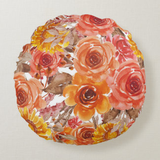 Prachtige Floral Pattern met heldere herfst Rond Kussen