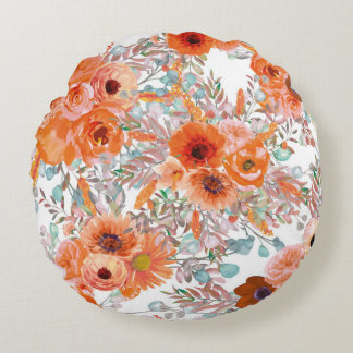 Prachtige Floral Pattern met heldere herfst Rond Kussen