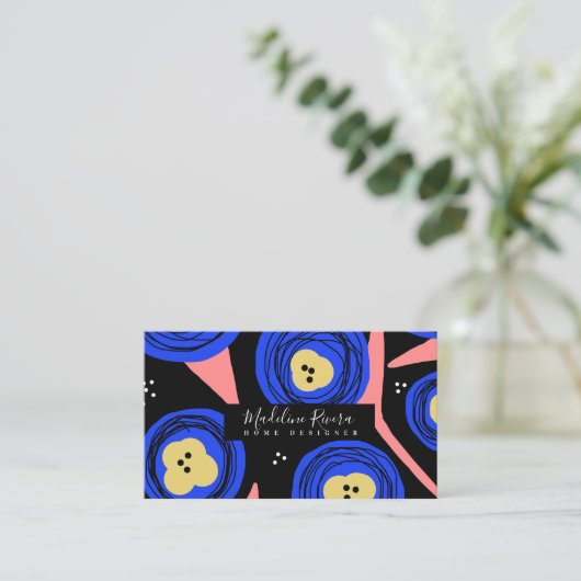 Prachtige Floral Poppy Designer Visitekaartje (Staand voorkant)