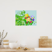 Prachtige Floral Poster of Print Iris Flowers (Keuken)