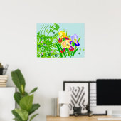 Prachtige Floral Poster of Print Iris Flowers (Thuiskantoor)