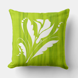 Prachtige Floral Print op Lime Green Buitenkussen