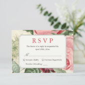 Prachtige  Floral Wedding RSVP Antwoord (Staand voorkant)