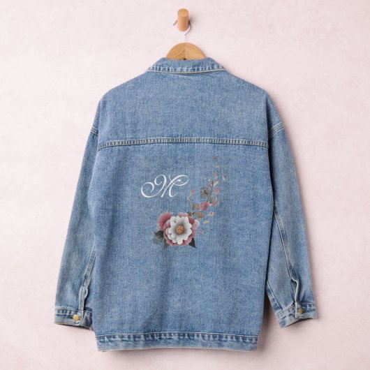 Prachtige florale denim jas denim jacket (Hangar)