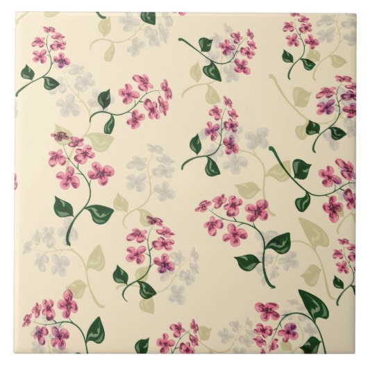 Prachtige florale naadloos patroon vergeet-me-not  tegeltje (Voorkant)