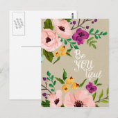 prachtige florale quote Wees u Tachtig briefkaart (Voorkant / Achterkant)