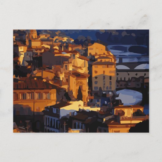 Prachtige Florence Italy Sunset Scene Briefkaart (Voorkant)