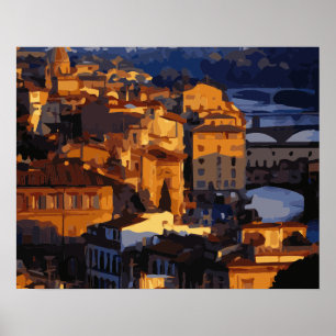 Prachtige Florence Italy Sunset Scene Poster