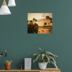 Prachtige Florida zonsondergang, kunstschilderij, Poster