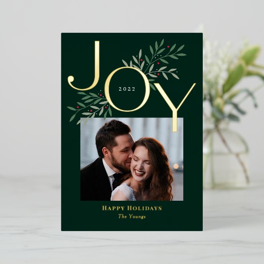 Prachtige Folie Kerstkaart Folie Feestdagenkaart (Staand Voorkant)