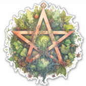 Prachtige Forest Pagan Pentagram Car Decal Sticker (Voorkant)