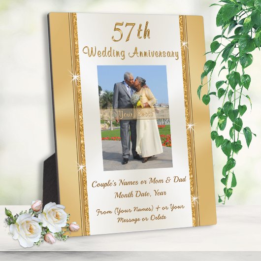 Prachtige foto 57th Wedding Jubileum Gift Ideas Fotoplaat