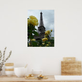 Prachtige foto Eiffel Tower Paris Yellow Roses Poster (Keuken)
