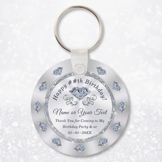 Prachtige foto gepersonaliseerd, Diamond Party Fav Sleutelhanger