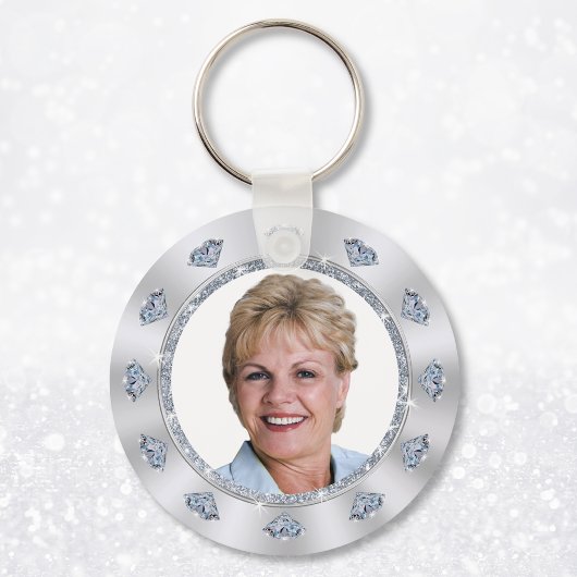 Prachtige foto gepersonaliseerd, Diamond Party Fav Sleutelhanger