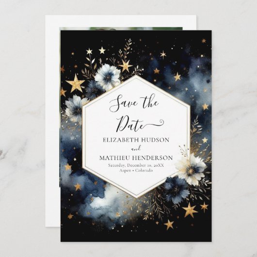 Prachtige foto Hemelse bruiloft Save The Date (Voorkant / Achterkant)