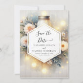 Prachtige foto Mason Jar bruiloft Save The Date (Voorkant)