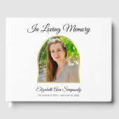 Prachtige foto Memorial Funeral White Guest Book Gastenboek (Voorkant)