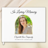 Prachtige foto Memorial Funeral White Guest Book Gastenboek