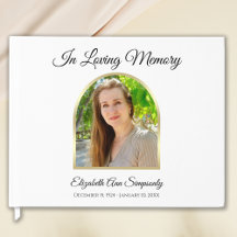Prachtige foto Memorial Funeral White Guest Book