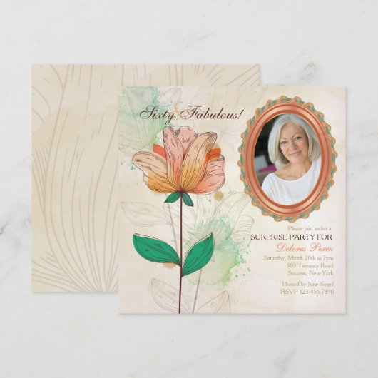 Prachtige foto uitnodiging (Voorkant / Achterkant)