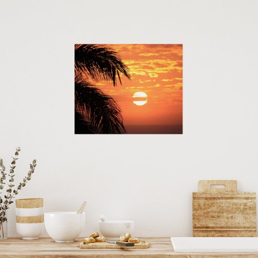 Prachtige foto van Hawaiian Sunset Poster (Keuken)