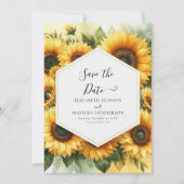 Prachtige foto Zonnebloem bruiloft Save The Date (Voorkant)